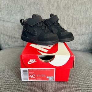 Nike Court Borough Mid (TDV) - Black - Size 4c